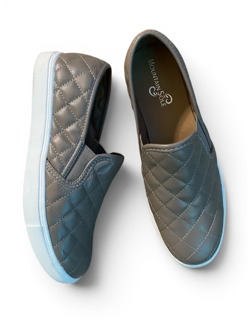 Mountain Sole Quilted Slip-On Sneakers in Tan